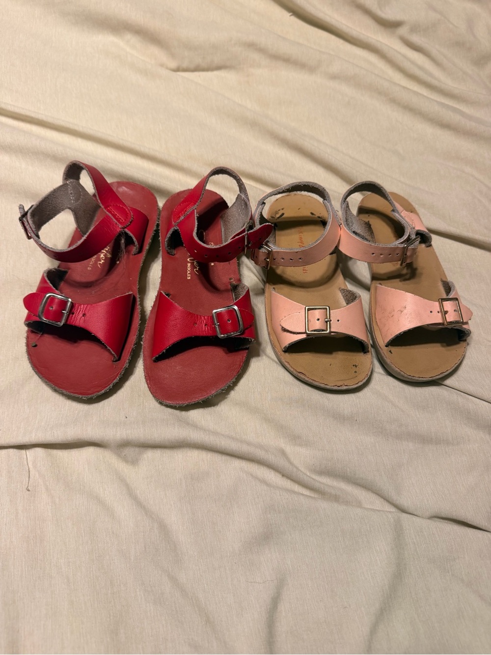 BUNDLE- red Surfer sandals & pink Shrimp & Grits sandals